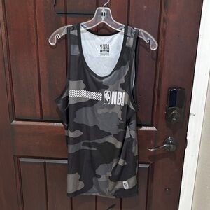 NBA Gray and Black Camouflage Tank Top S